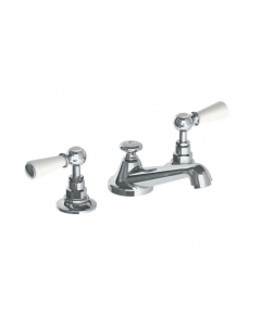 Lefroy Brooks Miscelatore per lavabo classico con leve bianche WL 1220