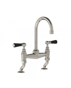 Lefroy Brooks Miscelatore per lavabo classico a ponte con leve nere BL 9007