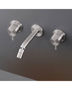 CEA Milo360 MIL39 miscelatore lavabo a parete con due rubinetti e bocca orientabile