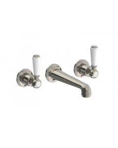 Lefroy Brooks Miscelatore per lavabo classico a parete con leve bianche WL 1212