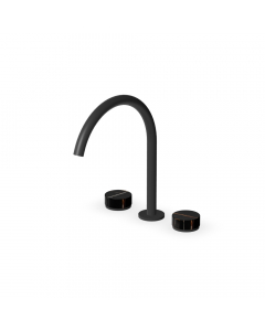 Batteria lavabo a 3 fori Maniglie in marmo noire dorè Zucchetti Isy22 ZIS5341.N6-Nero Opaco