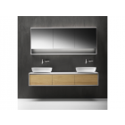 Falper Shape Evo #A9 mobile 3 cassetti, piano integrato e doppio lavabo da appoggio 183 cm | Edilceramdesign