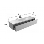 Falper ViaVeneto #DEC mobile 1 cassetto e piano lavabo integrato in vetro lucido 160 cm | Edilceramdesign