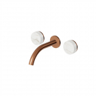 Batteria lavabo 3 fori Maniglie in marmo Calacatta oro Zucchetti Isy22 ZIS4640.P91-Copper Brushed PVD | Edilceram Design