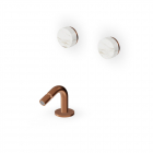 Batteria bidet con bocca da piano maniglie in marmo Calacatta oro Zucchetti Isy22 ZIS4751.P91-Copper Brushed PVD | Edilceram Design