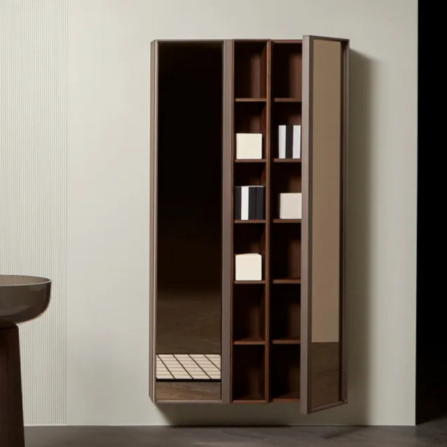 Antonio Lupi BEMADE mobile bagno sospeso in legno e vetro con ante | Edilceram Design