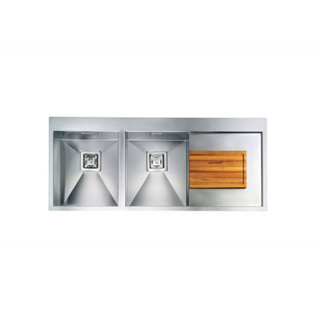 Lavello cucina CM Clark lavello 116x50cm in acciaio con due vasche 012887 | Edilceramdesign
