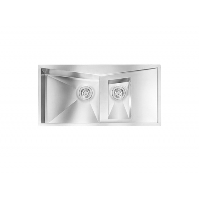 Lavello cucina CM Space lavello 100x50cm in acciaio con due vasche 012865 | Edilceramdesign