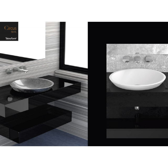 Lavabi a incasso Glass Design Da Vinci In Out lavabo a semi incasso Circus50 FL CIRCUS50FLPO01 | Edilceramdesign