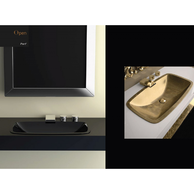 Lavabi a incasso Glass Design Da Vinci In Out lavabo a semi incasso Open OPEN401 | Edilceram Design