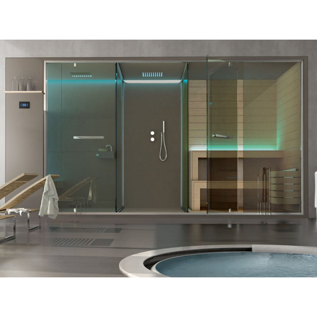 Box doccia Hafro Ethos sistema wellness con sauna spazio doccia e doccia integrata SSAET5E1SH | Edilceramdesign
