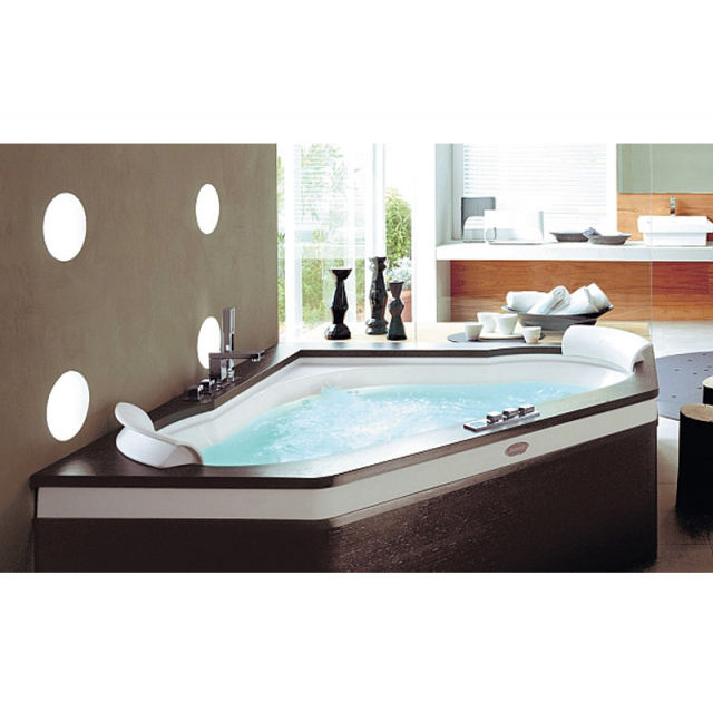 Jacuzzi Aura Corner 160 Wood 9F43518* vasca idromassaggio da incasso a muro | Edilceram Design