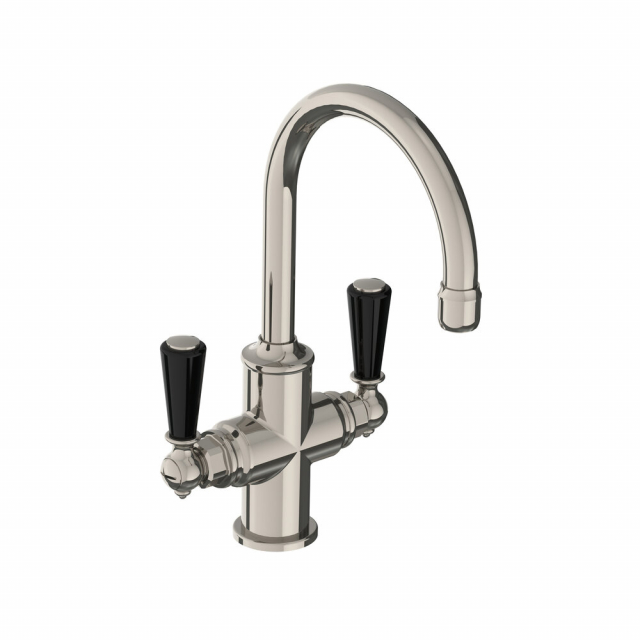 Lefroy Brooks Miscelatore per lavabo mono tubolare classico con leve nere BL 1180 | Edilceram Design