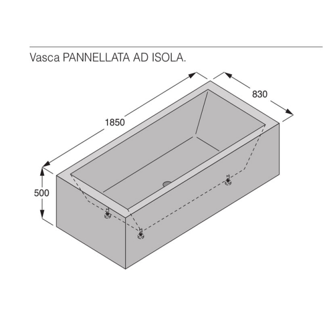 Boffi Swim C Pannellata ad Isola QAWISR01 vasca da bagno freestanding | Edilceram Design