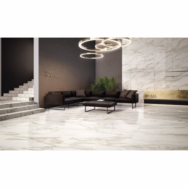 Grandi Lastre 120x278 Supergress Purity Marble CALACATTA LUX C278 | Edilceram Design