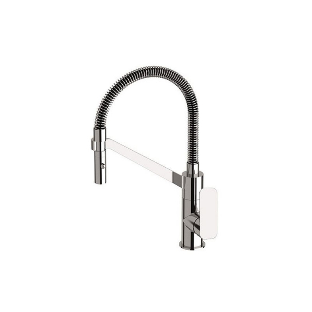 Daniel Tiara TA233 miscelatore monocomando soprapiano per lavello con molla e doccetta | Edilceram Design
